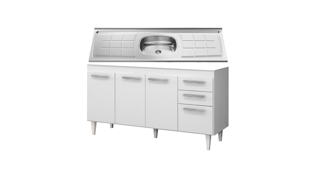 Melhor Gabinete de Cozinha com Pia de Inox: 15 Modelos com Estilo e Funcionalidade
